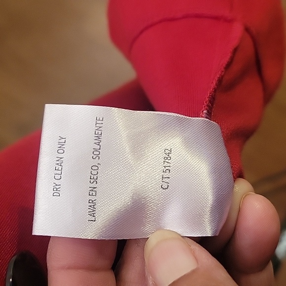 Julian Taylor Women's Button Down Red With Black Trim Dress, Size 8 - Picture 5 of 8